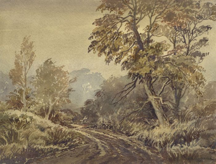 Keith Burtonshaw - 1991 Watercolour, The Path through the Common