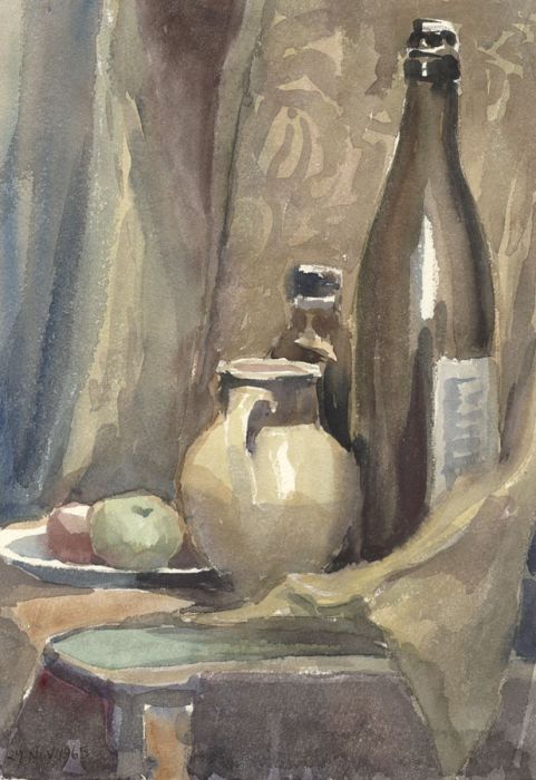 Keith Burtonshaw - 1965 Watercolour, Still Life
