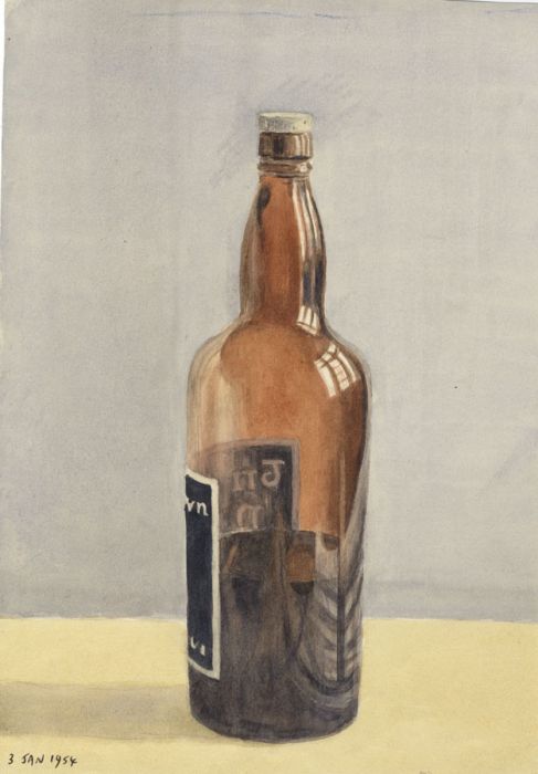 Keith Burtonshaw - 1954 Watercolour, Bottle