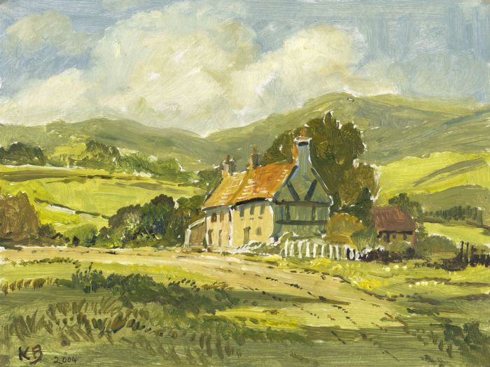 Keith Burtonshaw - 2004 Oil, Houses in a Landscape