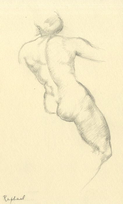 Frances Watt - 1965 Graphite Drawing, Study after Raphael