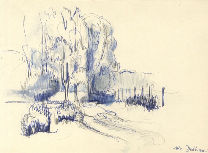 Frances Watt - Mid 20th Century Pen and Ink Drawing, Near Dedham, Suffolk
