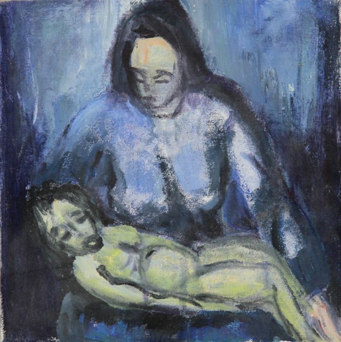 Joan Lewis - Contemporary Oil, Mother and Child