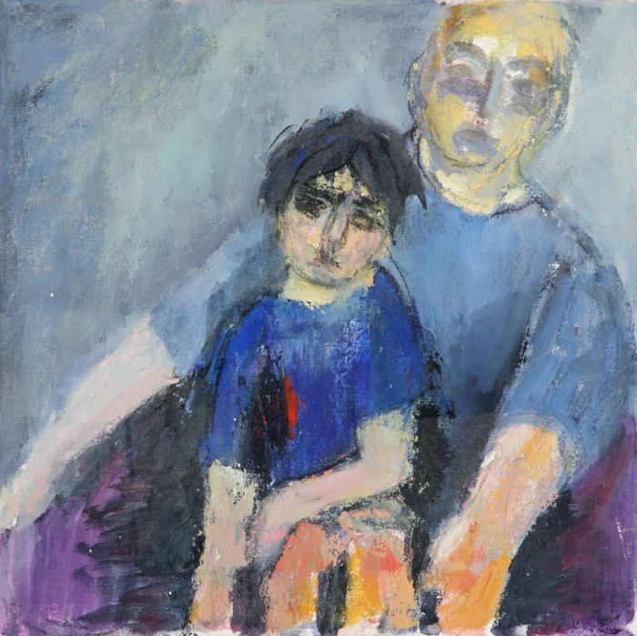 Joan Lewis - Contemporary Oil, Parent and Child