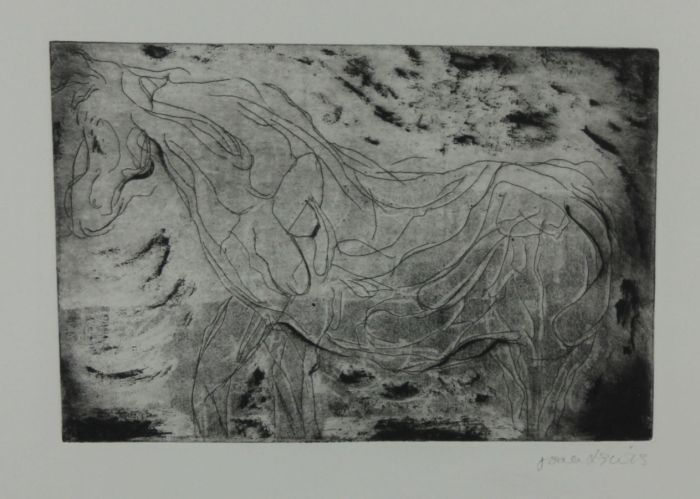 Joan Lewis - Contemporary Etching, Horse from the Sea