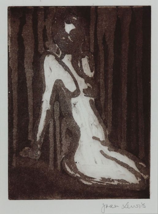 Joan Lewis - Contemporary Monotype, Kneeling Model