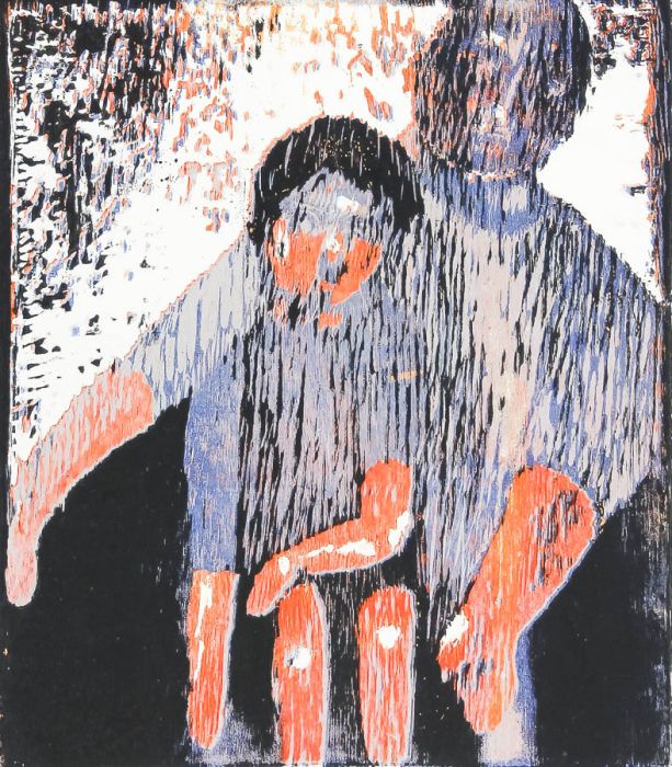Joan Lewis - Contemporary Monotype, Parent and Child
