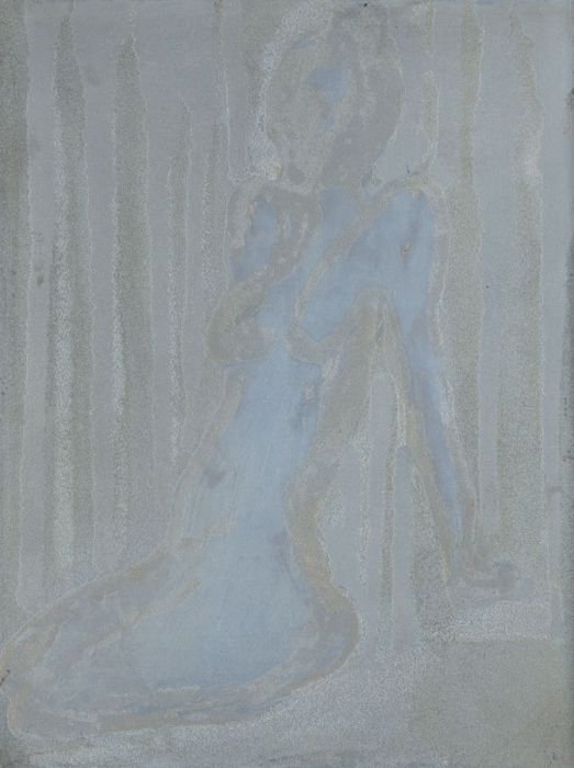 Joan Lewis - Original Etched Metal Plate Used for Etching 'Kneeling Nude'