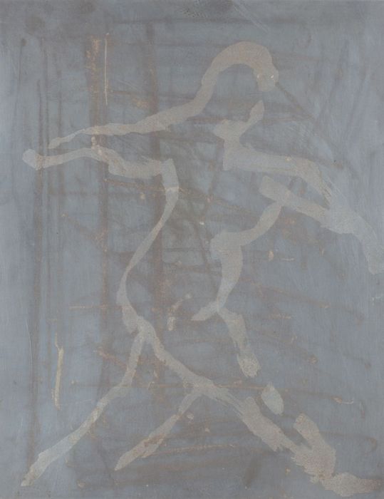 Joan Lewis - Original Etched Metal Plate Used for Etching 'Striding Figure'
