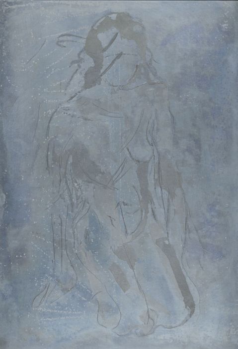 Joan Lewis - Original Etched Metal Plate Used for Etching 'Kneeling Nude'