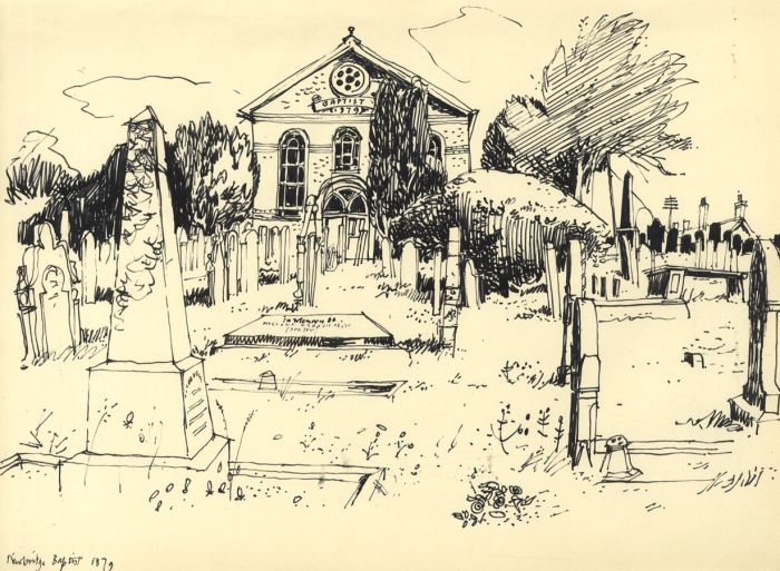 Paul Sharp - Mid 20th Century Pen and Ink Drawing, Newbridge Baptist
