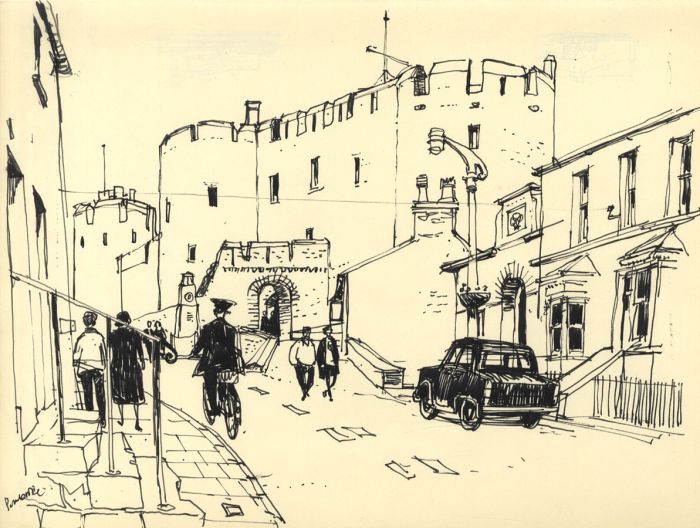 Paul Sharp - Mid 20th Century Pen and Ink Drawing, Welsh Village