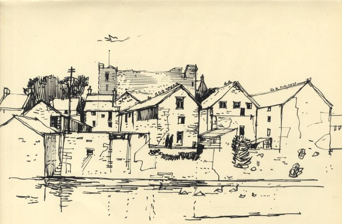 Paul Sharp - Mid 20th Century Pen and Ink Drawing, Haverfordwest
