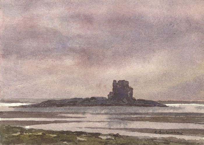 Keith Burtonshaw - Contemporary Watercolour, Lindisfarne Castle