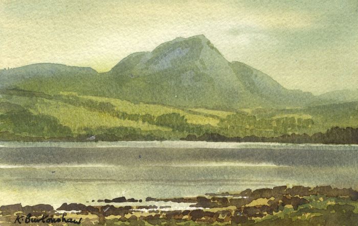 Keith Burtonshaw - Contemporary Watercolour, Lake in Highlands