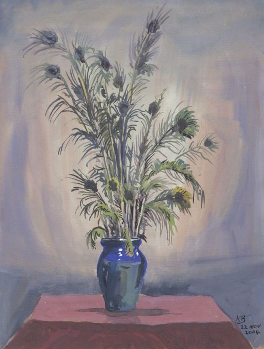 Keith Burtonshaw - 2004 Watercolour, Vase with Thistles