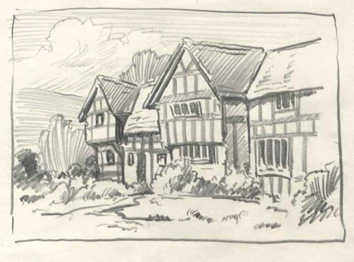 Keith Burtonshaw - Contemporary Graphite Drawing, Tudor Building