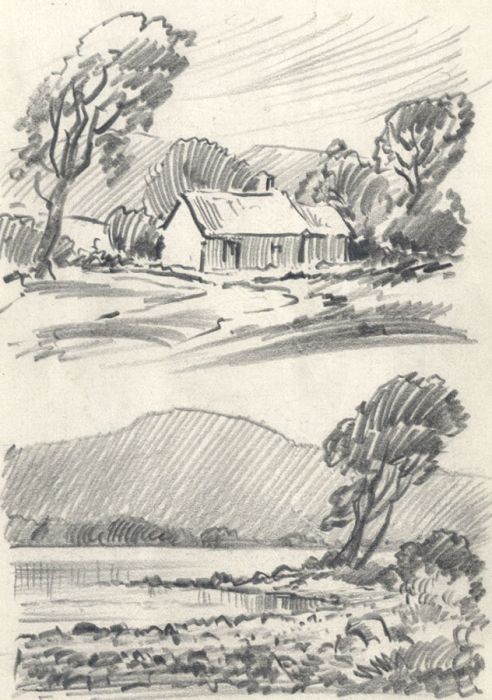 Keith Burtonshaw - Contemporary Graphite Drawing, Two Landscapes