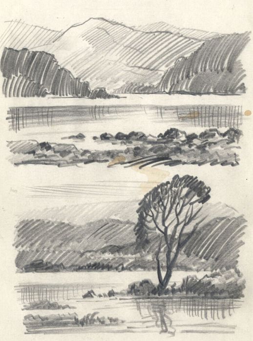 Keith Burtonshaw - Contemporary Graphite Drawing, Two Landscapes