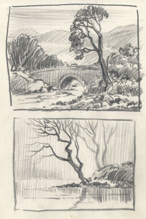 Keith Burtonshaw - Contemporary Graphite Drawing, Two Landscapes