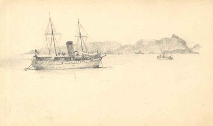 C.L. Robertson - 19th Century Graphite Drawing, Boat at Anchor
