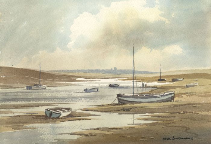 Keith Burtonshaw - 1999 Watercolour, Morston Creek, Norfolk