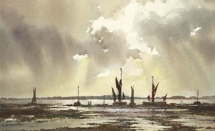 Keith Burtonshaw - 1999 Watercolour, Morning on the Estuary