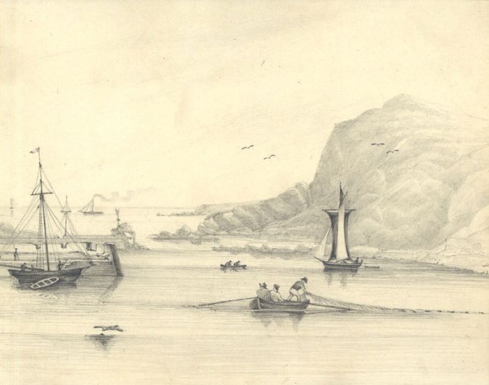19th Century Graphite Drawing - Ilfracombe, Devon