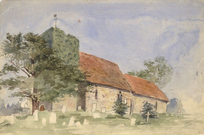 1860 Watercolour - St Martin's Church, Canterbury
