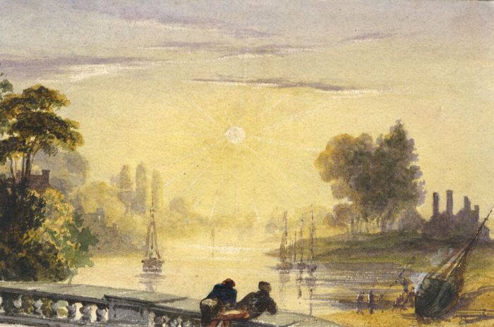 Good 19th Century Watercolour - Italianate River View