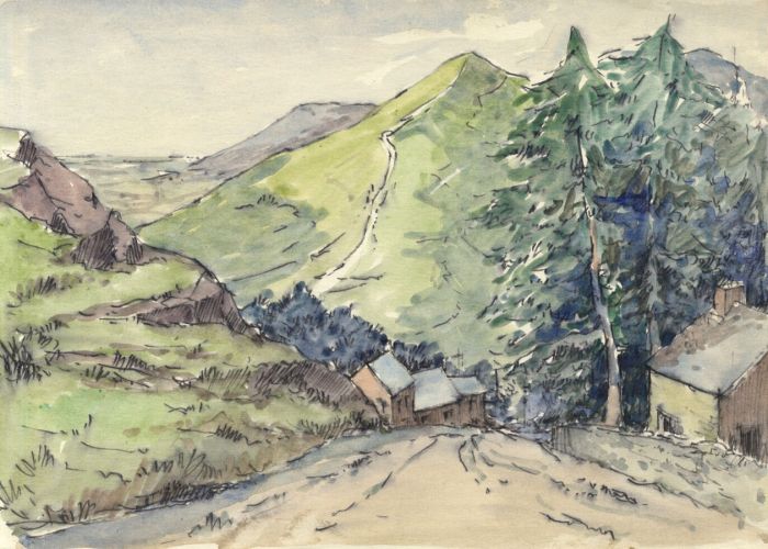 Peter H. Brown - Contemporary Watercolour, Hilly Lane