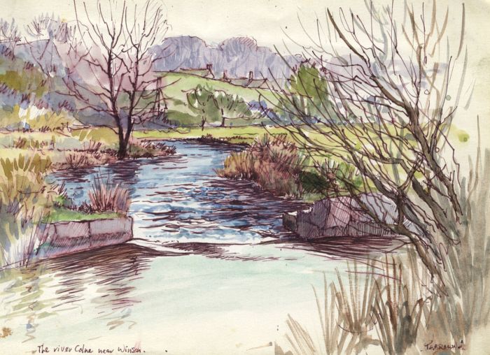 Peter H. Brown - Contemporary Watercolour, The River Colne near Windsor