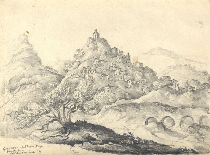 19th Century Graphite Drawing - Gonfaron, Var, France