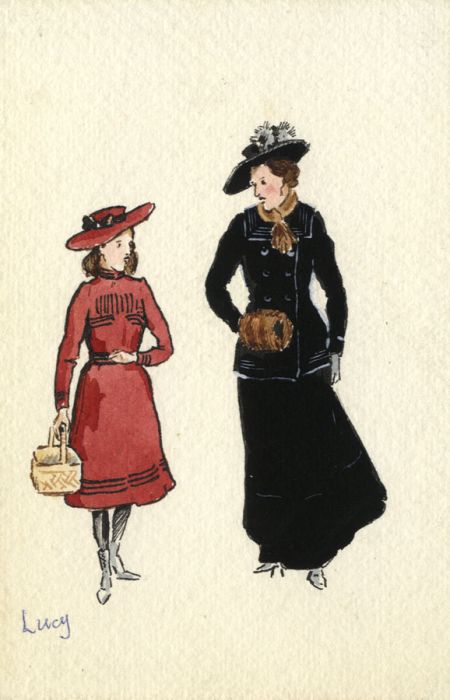L.J. Webster - Early 20th Century Watercolour, Mother and Daughter