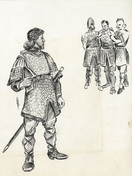 L.J. Webster - Early 20th Century Pen and Ink Drawing, Knight Captured
