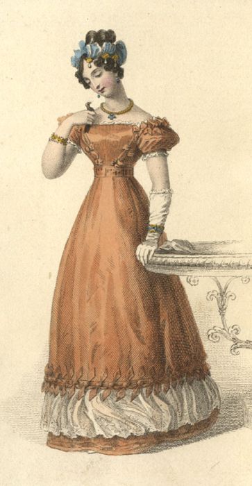 19th Century Engraving - Finely Dressed Lady