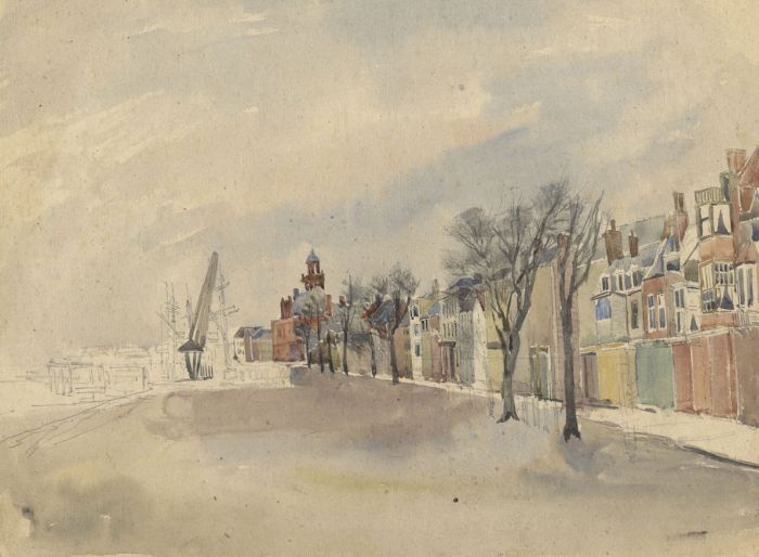 Ellen Mary Maria (Nellie) Eaton - Early 20th Century Watercolour, Row of Houses