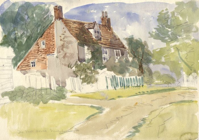 Ellen Mary Maria (Nellie) Eaton - 1934 Watercolour, The Mill House, Winchelsea