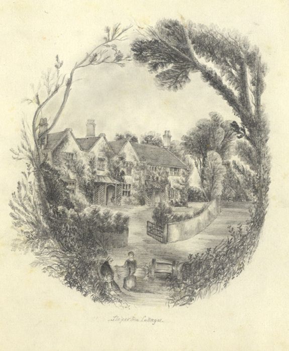 19th Century Graphite Drawing - Sloperton Cottage, Bromham, Wiltshire