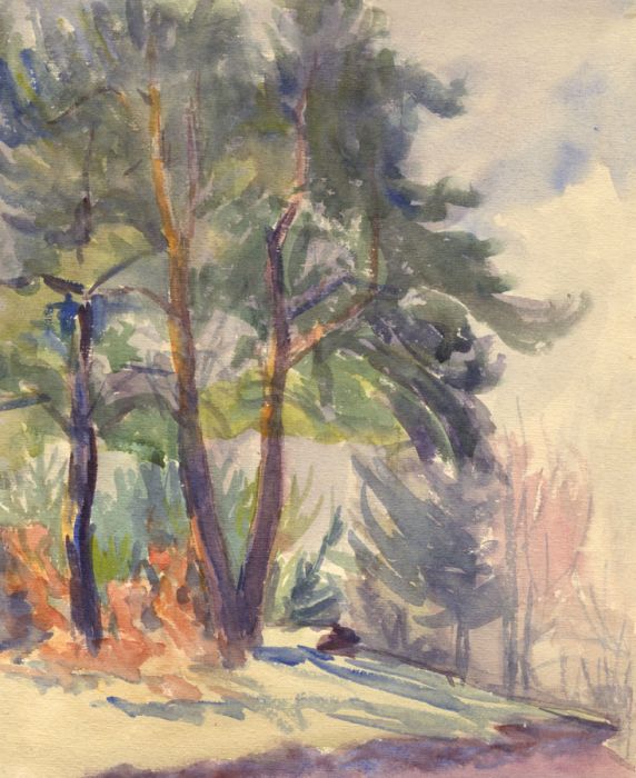 Mid 20th Century Watercolour - The Edge of the Forest