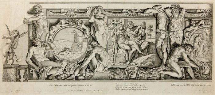 Petrus Aquila - 17th Century Engraving, Classical Frieze after Annibale Carracci