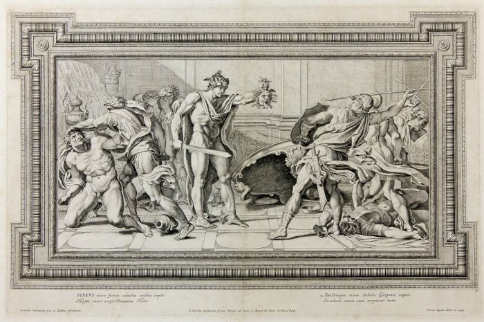 Petrus Aquila - 17th Century Engraving, Classical Frieze after Annibale Carracci