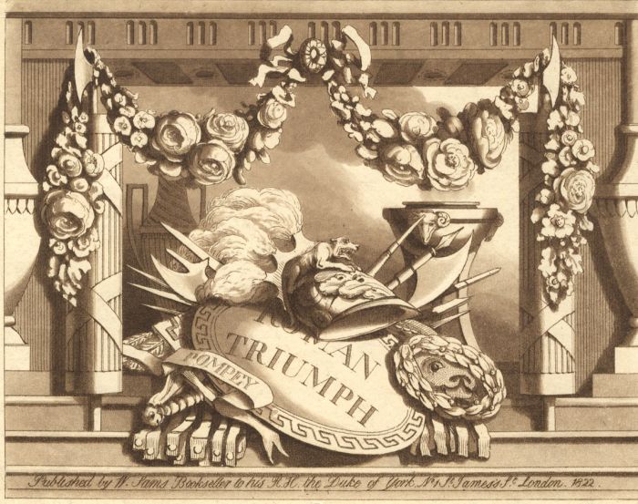 1822 Aquatint - Roman Triumph, Pompey