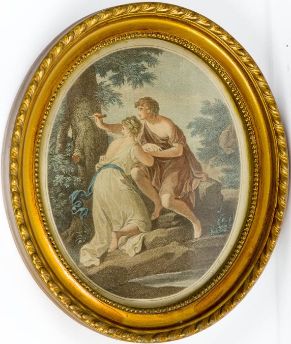 19th Century Engraving - Paris and Oenone after Angelica Kauffman