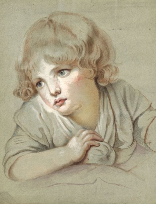 Early 20th Century Pastel - Portrait of a Child