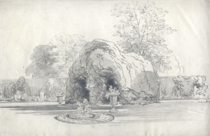 Mid 20th Century Graphite Drawing - Garden