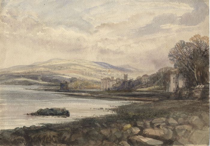 Early 20th Century Watercolour - Lochside Castle