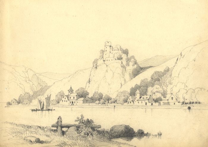 Hendrik van der Hecht - Late 19th Century Graphite Drawing, The Rhine