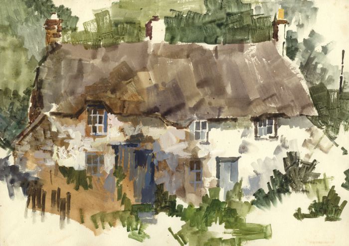 Michael Cadman RI ARCA - Contemporary Watercolour, Thatched Cottage