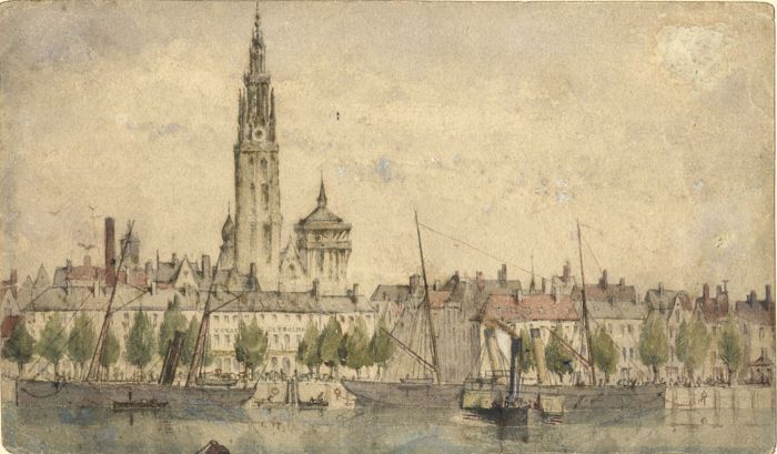 David Wilkie Raimbach - 19th Century Watercolour, View of Docks